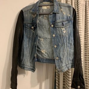 Rag and Bone/JEAN Jacket with Leather Sleeves
